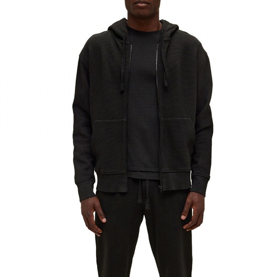 DARTY-LAUNDRY WAFFLE MIXED FABRIC FULL ZIP