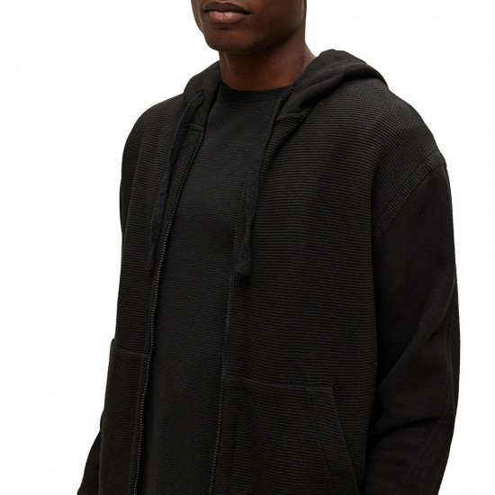 DARTY-LAUNDRY WAFFLE MIXED FABRIC FULL ZIP