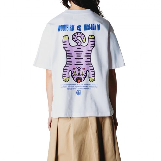 WOODBIRD WBBalo Tiger Tee WHITE FEMALE WOODBIRD WBBalo Tiger Tee WHITE FEMALE