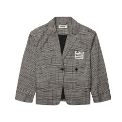 WOODBIRD WBYun Check Blazer BLACK-GREY FEMALE
