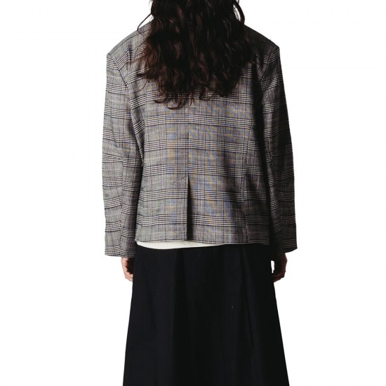 WOODBIRD WBYun Check Blazer BLACK-GREY FEMALE