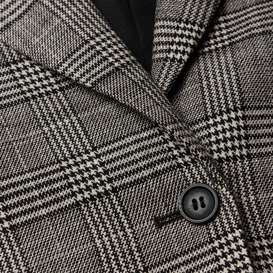 WOODBIRD WBYun Check Blazer BLACK-GREY FEMALE