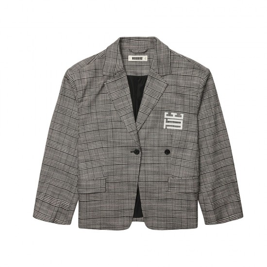 WOODBIRD WBYun Check Blazer BLACK-GREY FEMALE