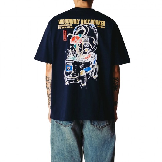 WOODBIRD WBBaine Cook Tee DARK NAVY WOODBIRD WBBaine Cook Tee DARK NAVY