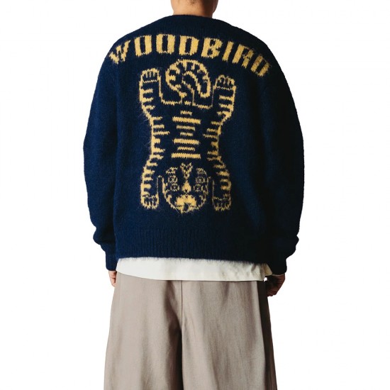 WOODBIRD WBKoon Zip Tiger Cardigan NAVY
