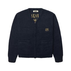 WOODBIRD WBKoon Zip Tiger Cardigan NAVY