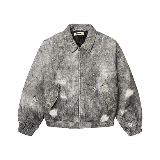 WOODBIRD WBBao Printed Jacket GREY-BLACK WOODBIRD WBBao Printed Jacket GREY-BLACK