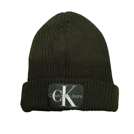 CALVIN KLEIN MONOLOGO PATCH BEANIE CALVIN KLEIN MONOLOGO PATCH BEANIE
