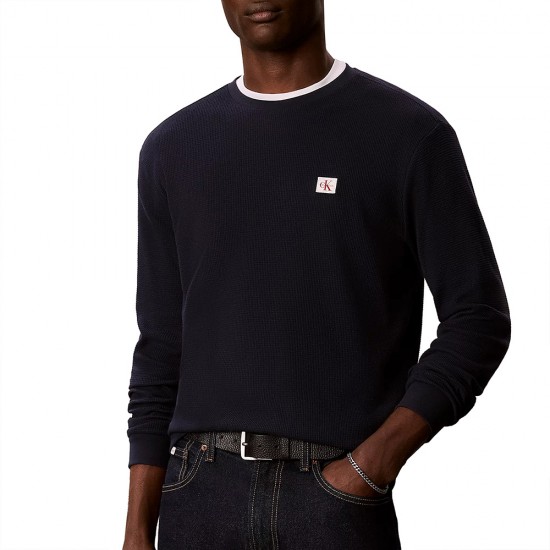 CALVIN KLEIN LS WAFFLE BADGE CREWNK TEE ΑΝΔΡΙΚΟ