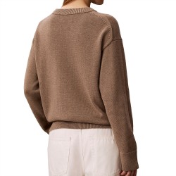 CALVIN KLEIN CONTRAST LOGO LS SWEATER