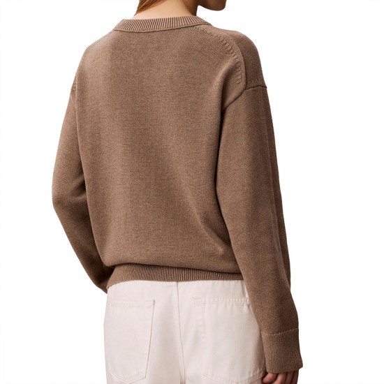 CALVIN KLEIN CONTRAST LOGO LS SWEATER