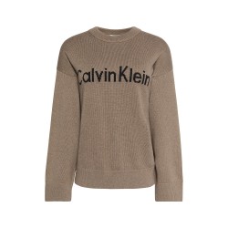 CALVIN KLEIN CONTRAST LOGO LS SWEATER