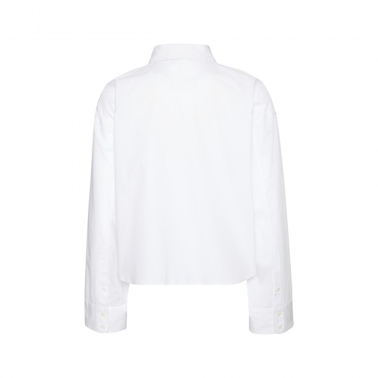 CALVIN KLEIN SOLID BOXY CROPPED SHIRT