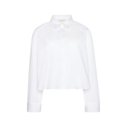 CALVIN KLEIN SOLID BOXY CROPPED SHIRT