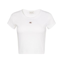 CALVIN KLEIN A-WOVEN LABEL 2X2 RIB BABY TEE ΓΥΝΑΙΚ