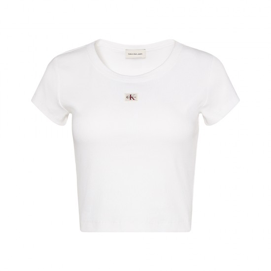 CALVIN KLEIN A-WOVEN LABEL 2X2 RIB BABY TEE ΓΥΝΑΙΚ CALVIN KLEIN A-WOVEN LABEL 2X2 RIB BABY TEE ΓΥΝΑΙΚ