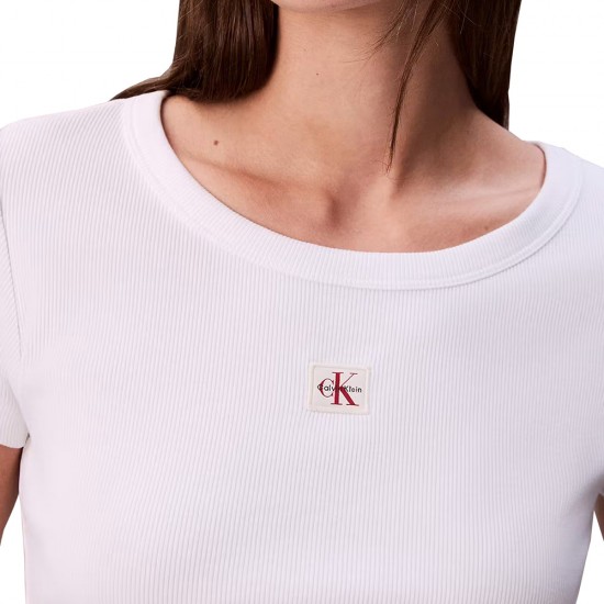 CALVIN KLEIN A-WOVEN LABEL 2X2 RIB BABY TEE ΓΥΝΑΙΚ CALVIN KLEIN A-WOVEN LABEL 2X2 RIB BABY TEE ΓΥΝΑΙΚ