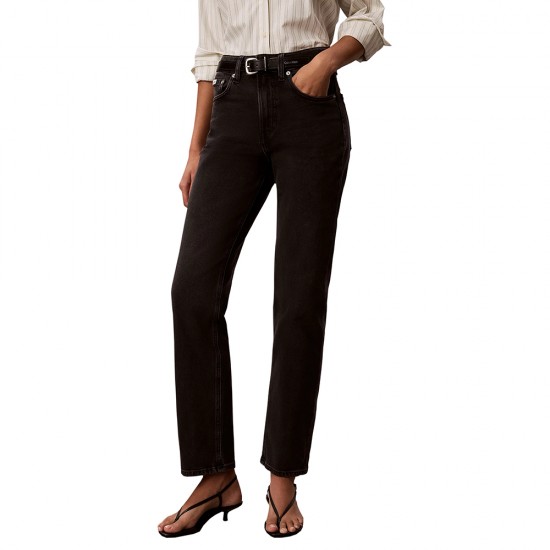CALVIN KLEIN HIGH RISE STRAIGHT MIDNUGHT BLACK ΓΥΝ