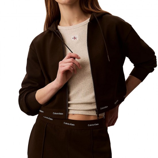 CALVIN KLEIN LS TERRY LOGO WAIST CROPPED FZ ΓΥΝΑΙΚ CALVIN KLEIN LS TERRY LOGO WAIST CROPPED FZ ΓΥΝΑΙΚ