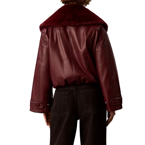 CALVIN KLEIN FAUX LEATHER SHORT FILLED BOMBER ΓΥΝ