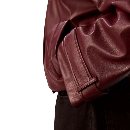 CALVIN KLEIN FAUX LEATHER SHORT FILLED BOMBER ΓΥΝ