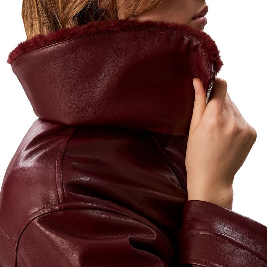 CALVIN KLEIN FAUX LEATHER SHORT FILLED BOMBER ΓΥΝ