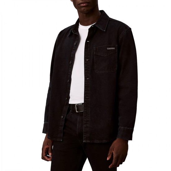 CALVIN KLEIN BLUE BLACK STONE 90S OVERSHIRT