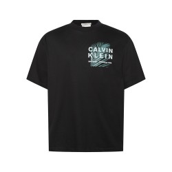 CALVIN KLEIN SS RLXD 16S CALVIN RSRT PALM GRA TEE