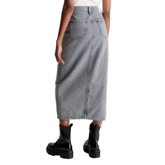 CALVIN KLEIN FRONT SPLIT MAXI DENIM SKIRT ΦΟΥΣΤΑ