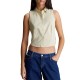 CALVIN KLEIN WOVEN LABEL SLEEVELESS SHIRT