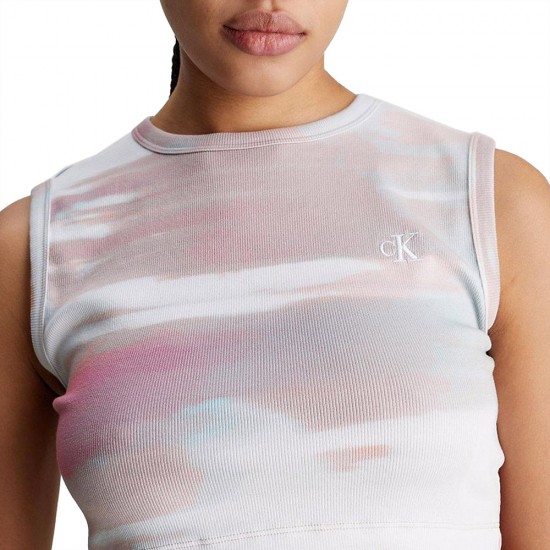 CALVIN KLEIN AOP CROPPED TANK TOP