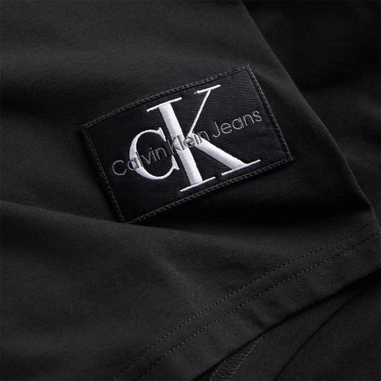 CALVIN KLEIN BADGE TURN UP SLEEVE T-SHIRT