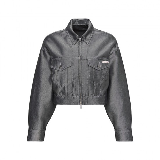 CALVIN KLEIN DENIM BOMBER JACKET DENIM SHINE