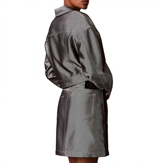 CALVIN KLEIN DENIM BOMBER JACKET DENIM SHINE