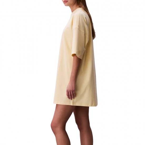 CALVIN KLEIN SS WOVEN LABEL OVERSIZED TEE DRESS