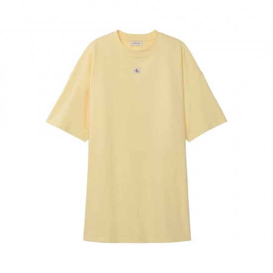 CALVIN KLEIN SS WOVEN LABEL OVERSIZED TEE DRESS
