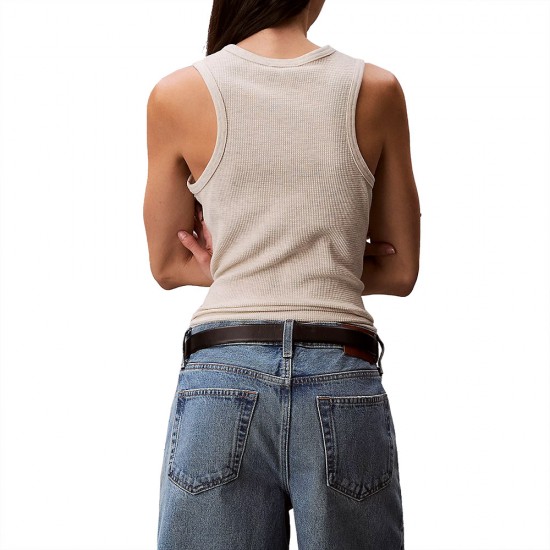 CALVIN KLEIN SL MONOGRAM PATCH WAFFLE RACER TANK