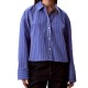CALVIN KLEIN YD STRIPE BOXY CROPPED SHIRT