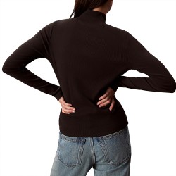 CALVIN KLEIN LS WOVEN LABEL TURTLENECK