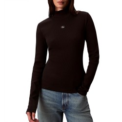 CALVIN KLEIN LS WOVEN LABEL TURTLENECK