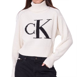 CALVIN KLEIN BLOWN UP CK LOOSE SWEATER CONTR