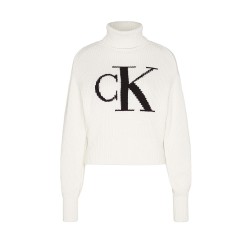 CALVIN KLEIN BLOWN UP CK LOOSE SWEATER CONTR