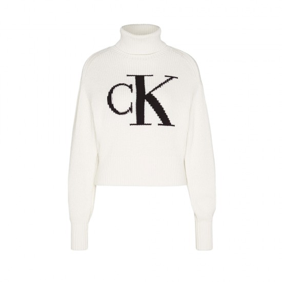 CALVIN KLEIN BLOWN UP CK LOOSE SWEATER CONTR