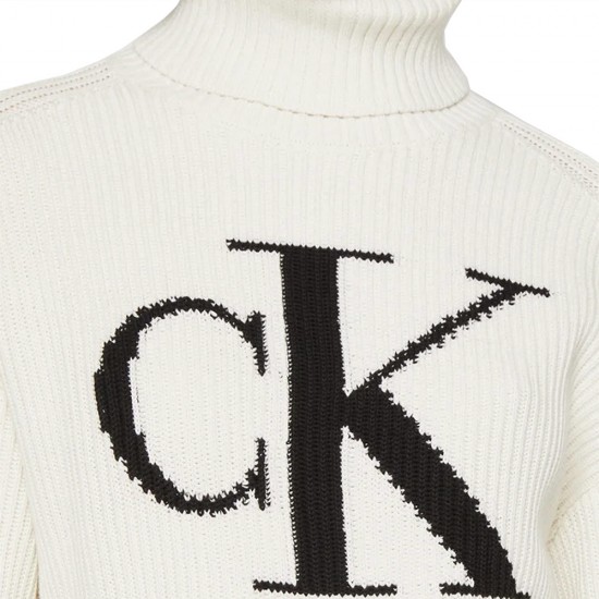 CALVIN KLEIN BLOWN UP CK LOOSE SWEATER CONTR