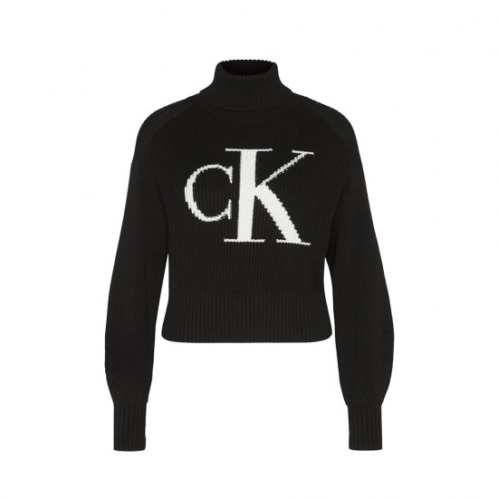 CALVIN KLEIN BLOWN UP CK LOOSE SWEATER CONTR