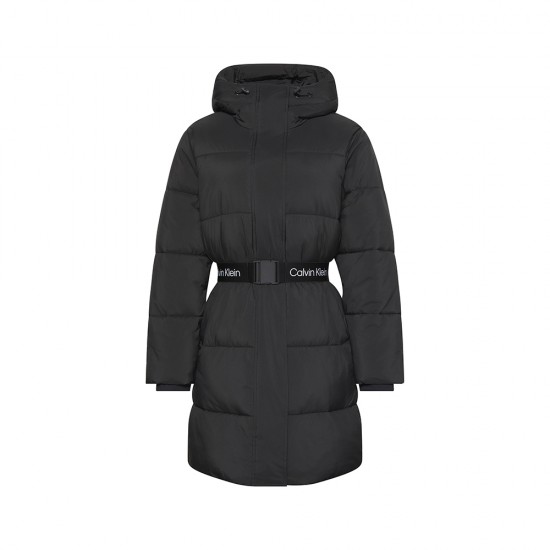 CALVIN KLEIN BELTED MIDWEIGHT LONG PUFFER