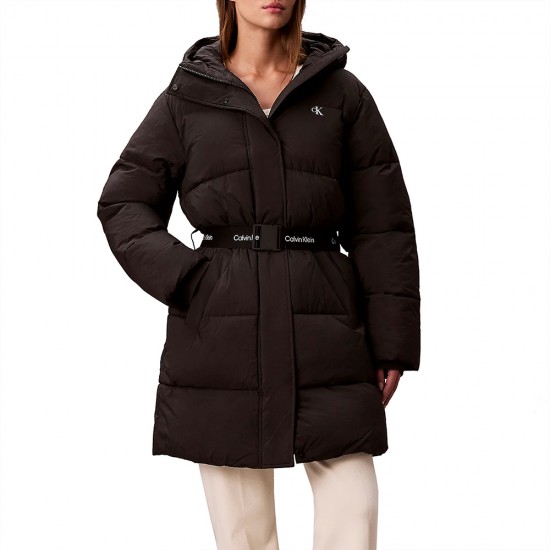 CALVIN KLEIN BELTED MIDWEIGHT LONG PUFFER