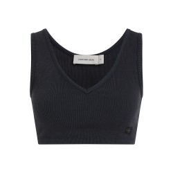 CALVIN KLEIN WASHED WOVEN LABEL RIB BRALETTE