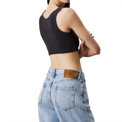 CALVIN KLEIN WASHED WOVEN LABEL RIB BRALETTE