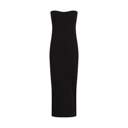 CALVIN KLEIN WOVEN LABEL RIB SLEEVELESS DRESS